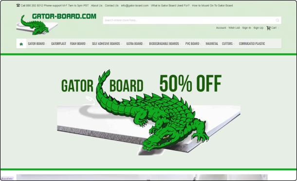 gator-board.com website homepage screenshot