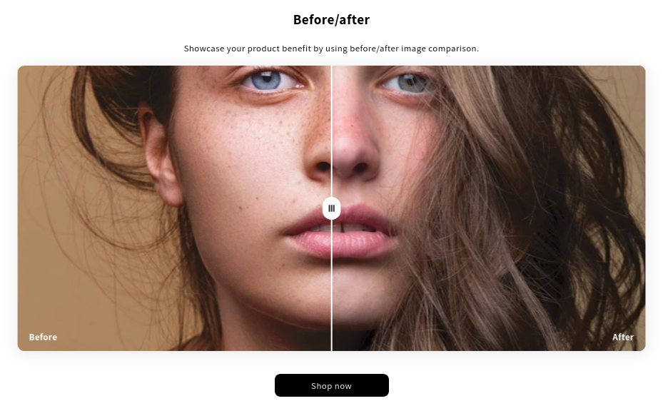 Shopify Before & After Slider Section Style